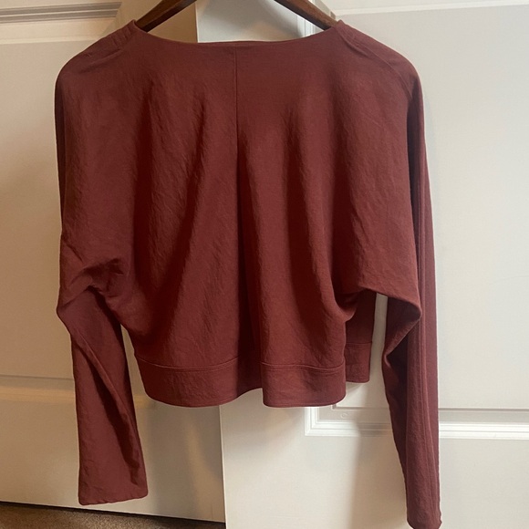 Zara Deep Rust Wrap Long Sleeve Blouse 
Size Medium - Picture 5 of 7